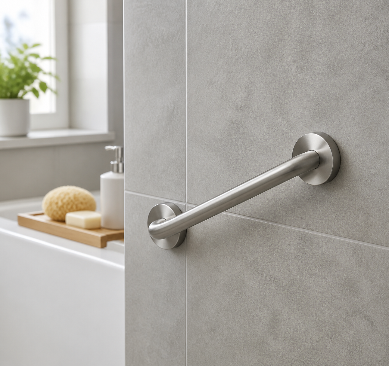 RIDDER Sam M safety grab rail, 45 cm, brushed stainless steel