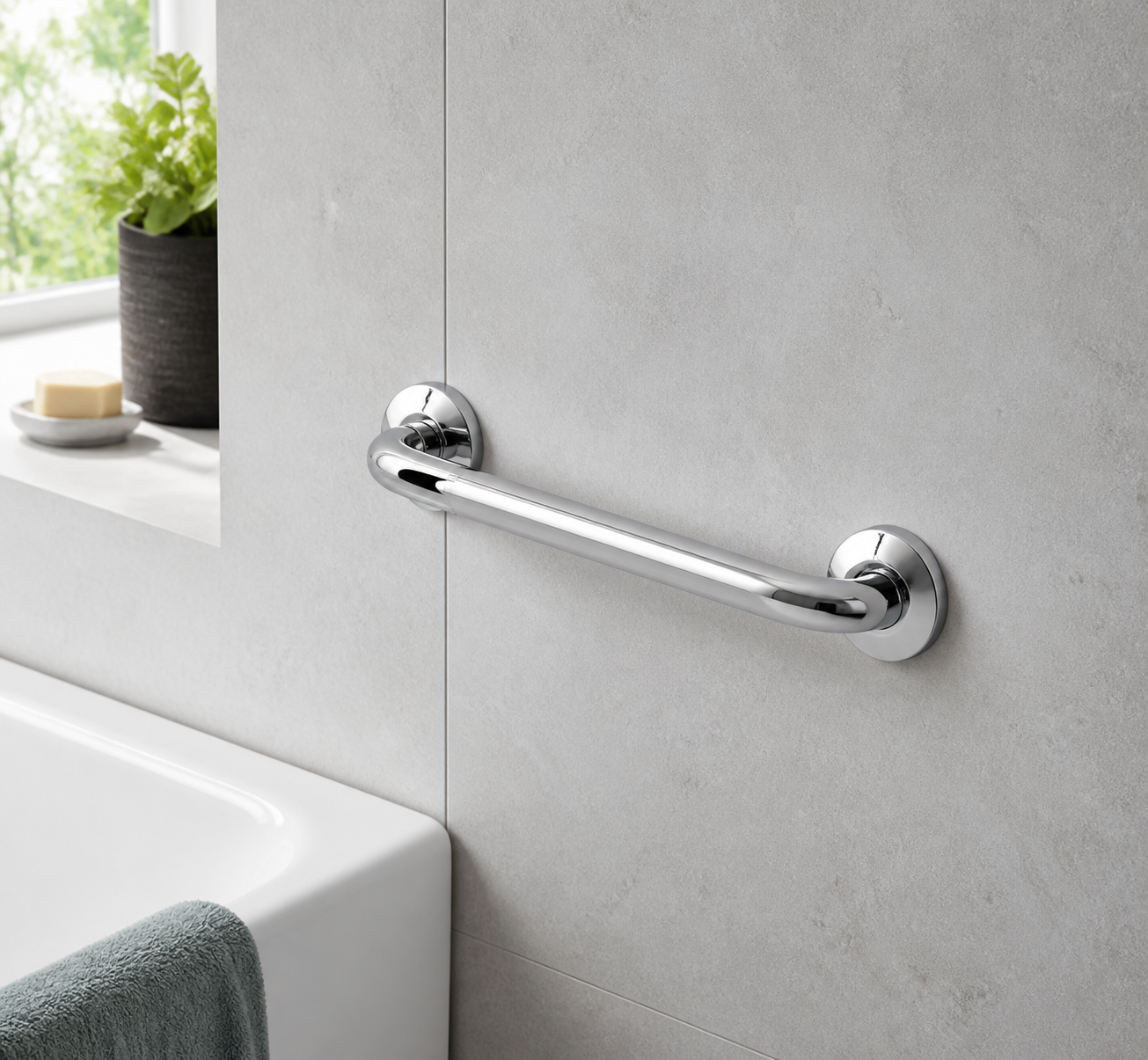 RIDDER Premium safety grab rail, 30 cm, polished stainless steel