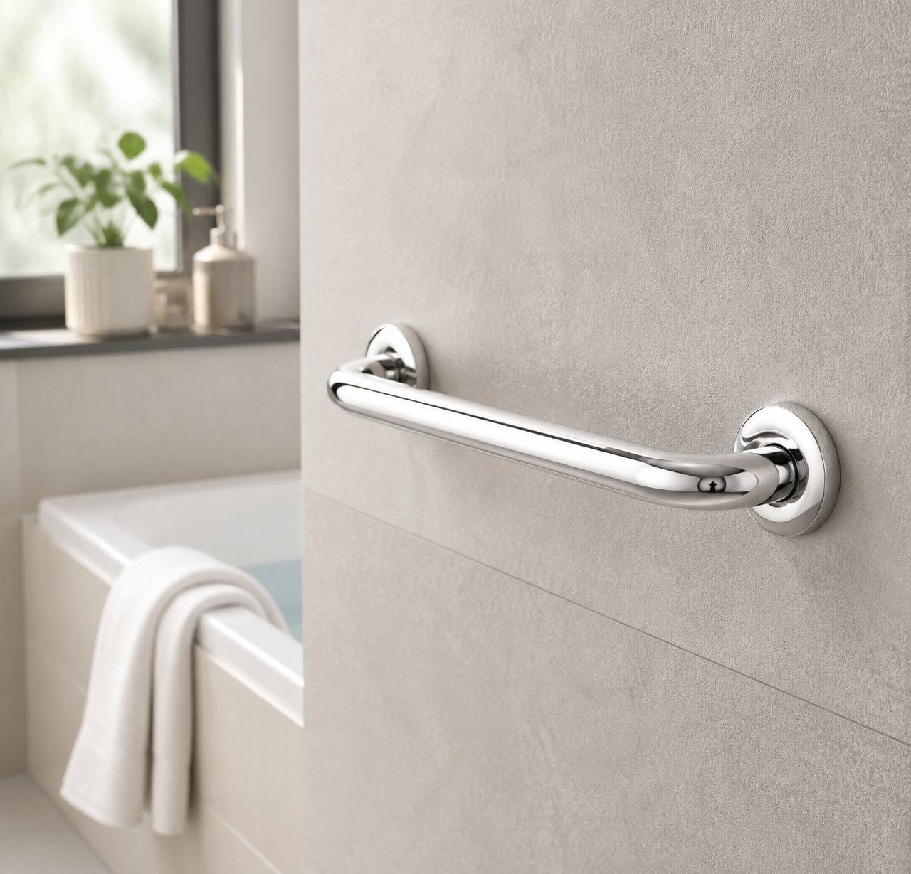 RIDDER safety grab rail, 45 cm, polished stainless steel