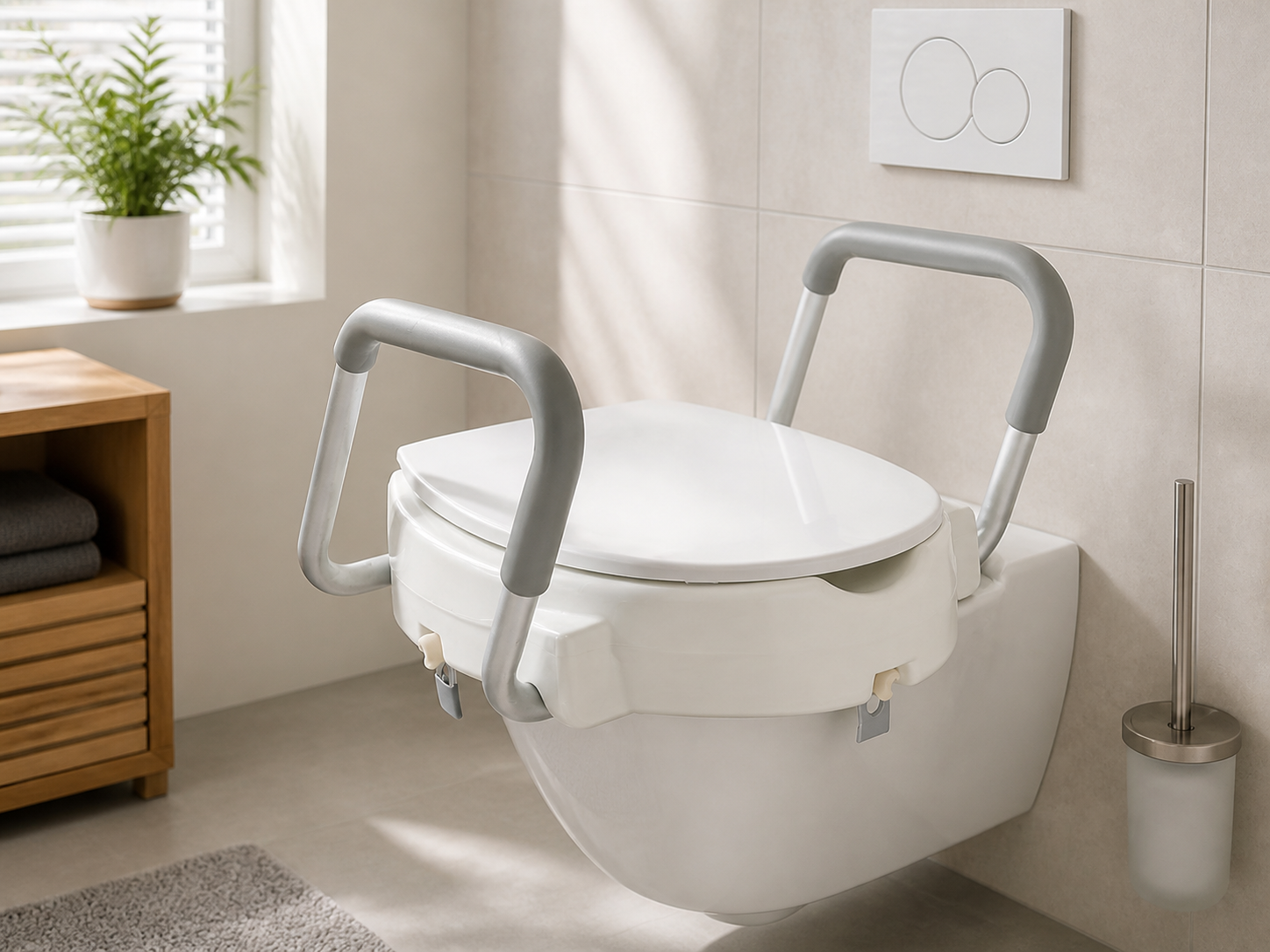 RIDDER HANDICAP Raised Toilet Seats with Guards 10cm, white