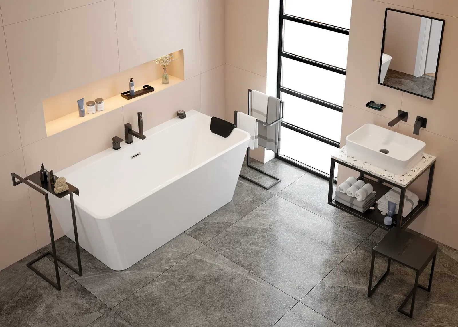 Deante Подголовник для ванны, Nero