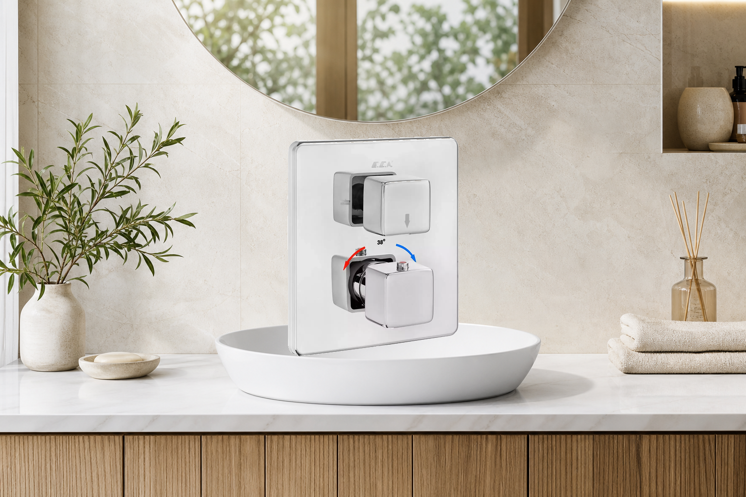 AI-assisted environment illustration; exact product image preserved