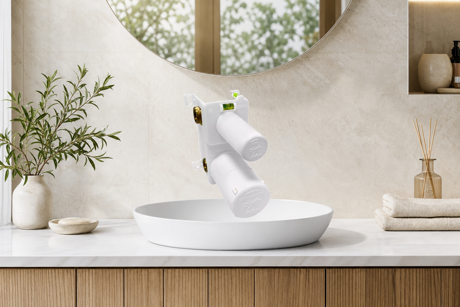 AI-assisted environment illustration; exact product image preserved