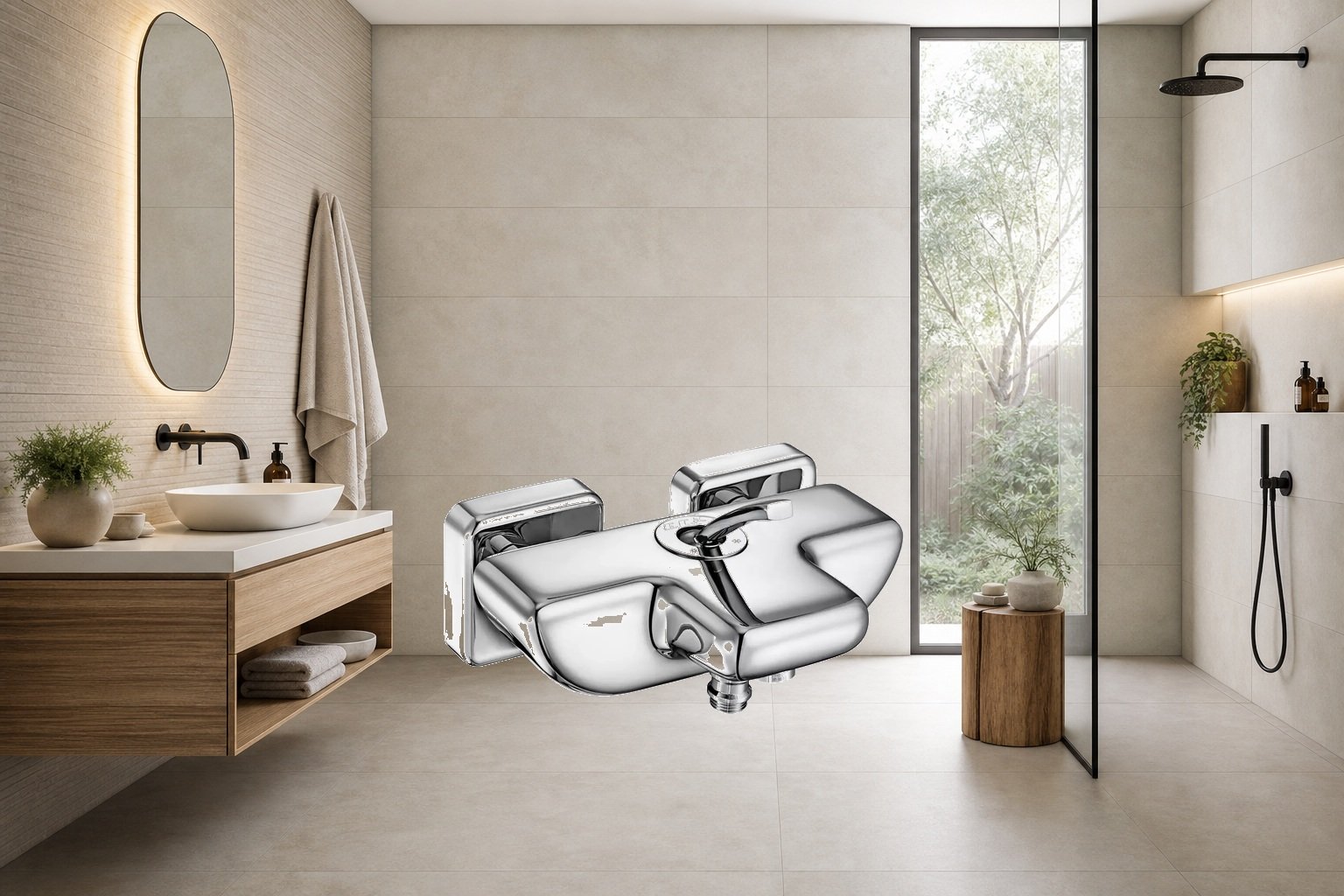 AI-assisted environment illustration; exact product image preserved