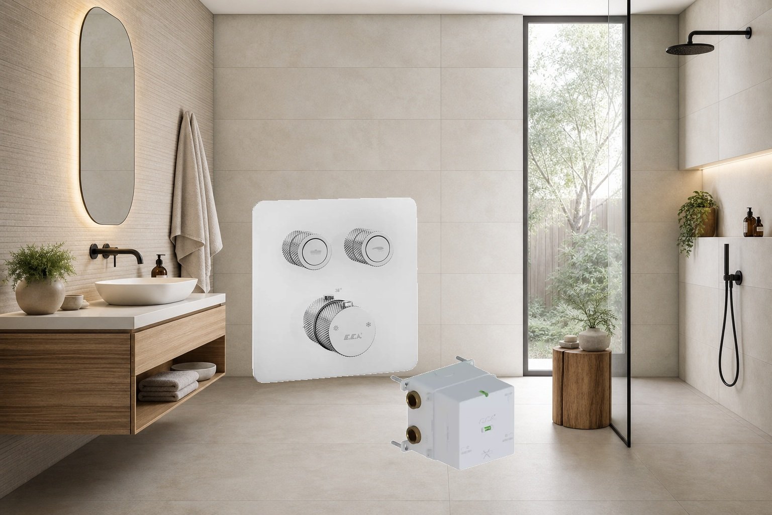 AI-assisted environment illustration; exact product image preserved