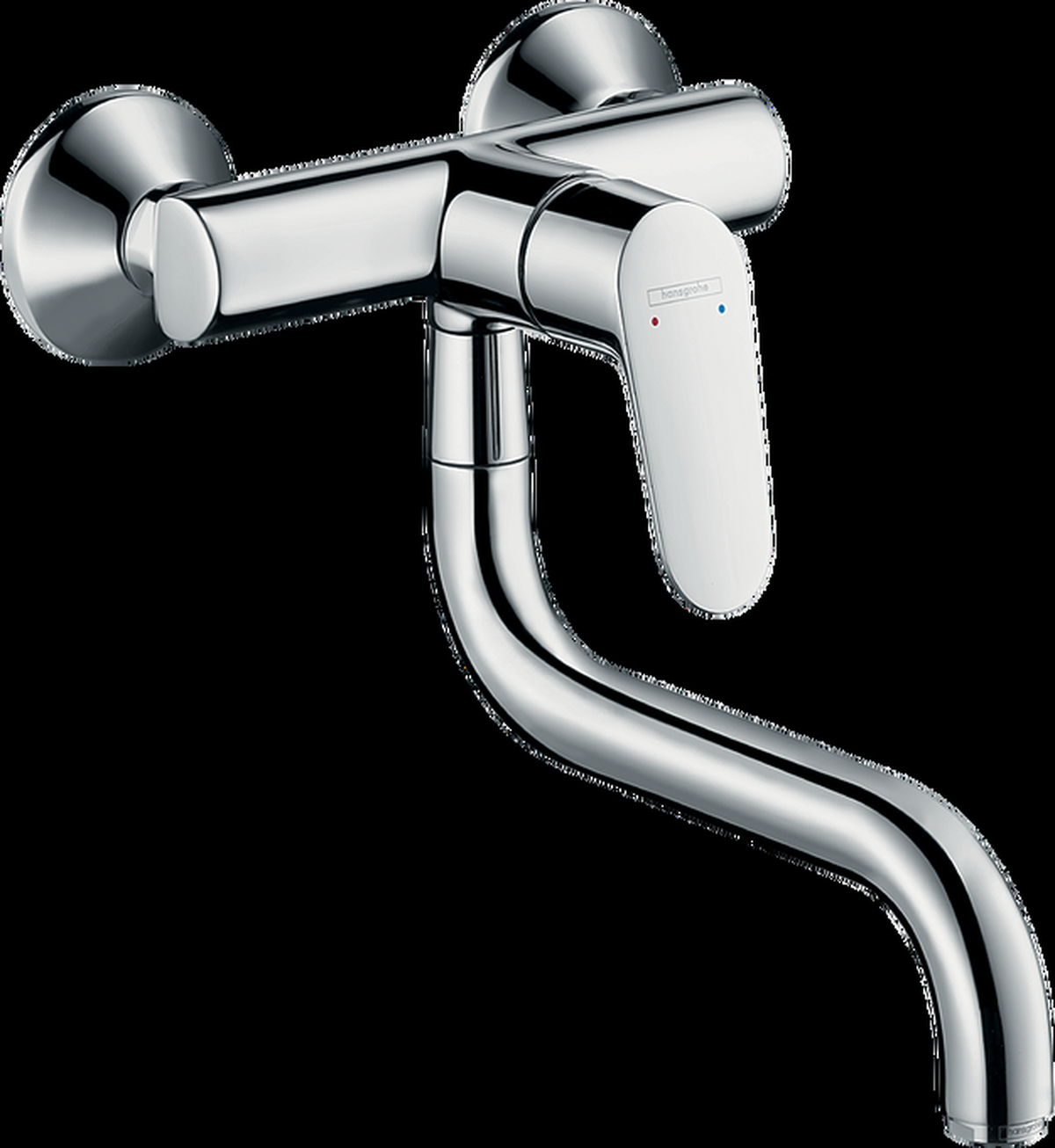 Focus M41 Single lever kitchen mixer, wall-mounted lowspout, 1jet