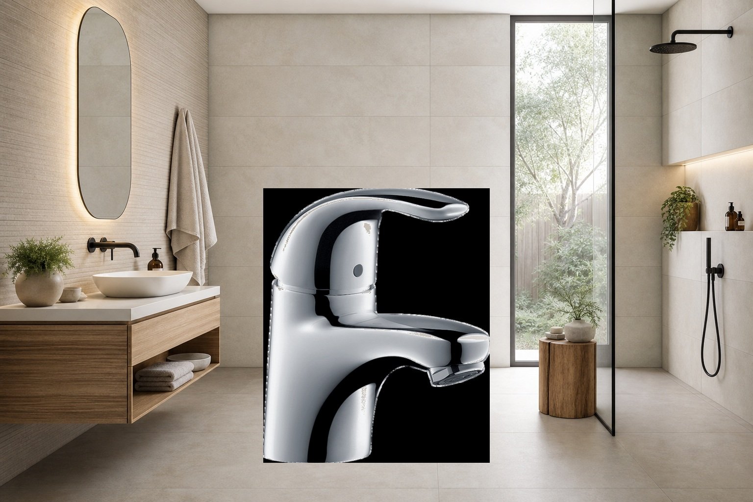 AI-assisted environment illustration; exact product image preserved
