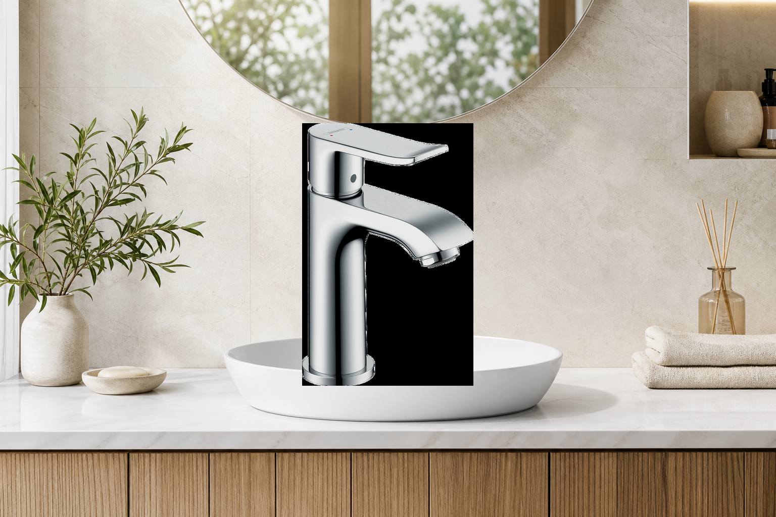 AI-assisted environment illustration; exact product image preserved