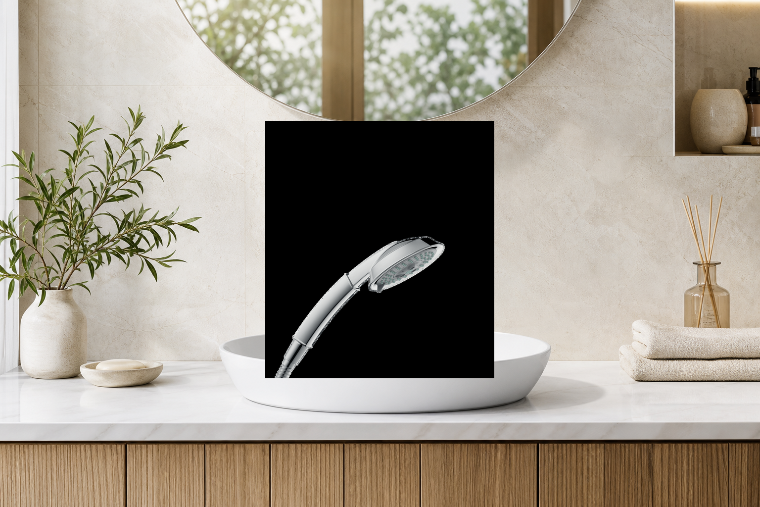 AI-assisted environment illustration; exact product image preserved