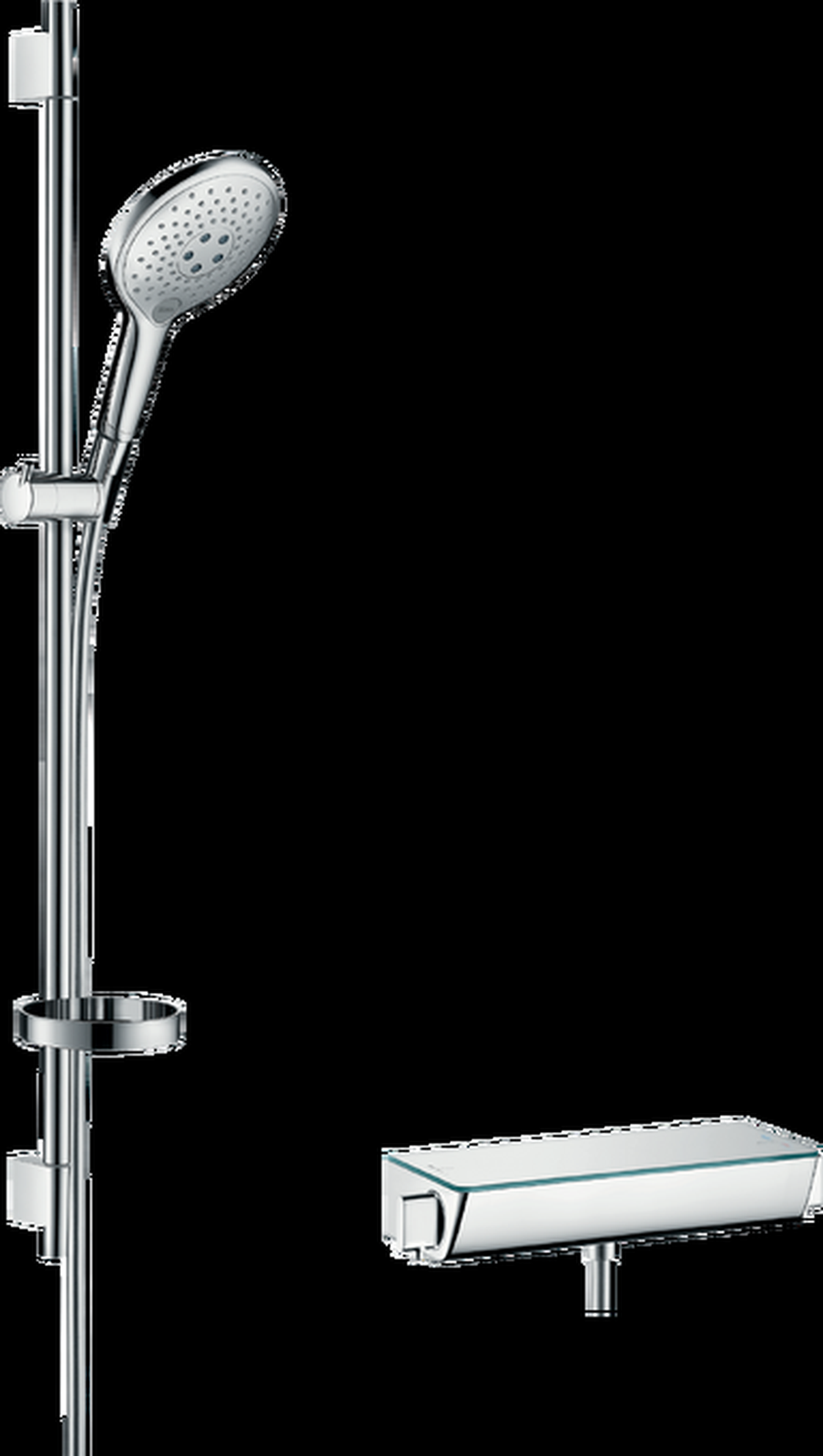 Raindance Select S Shower system for exposed installation 150 3jet with Ecostat Select thermostat and shower bar 90 cm