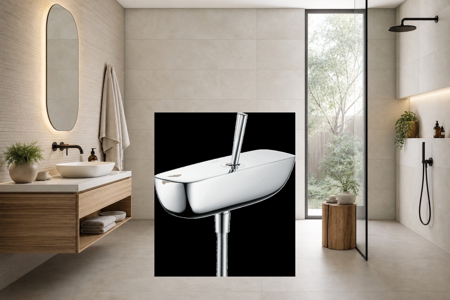 AI-assisted environment illustration; exact product image preserved