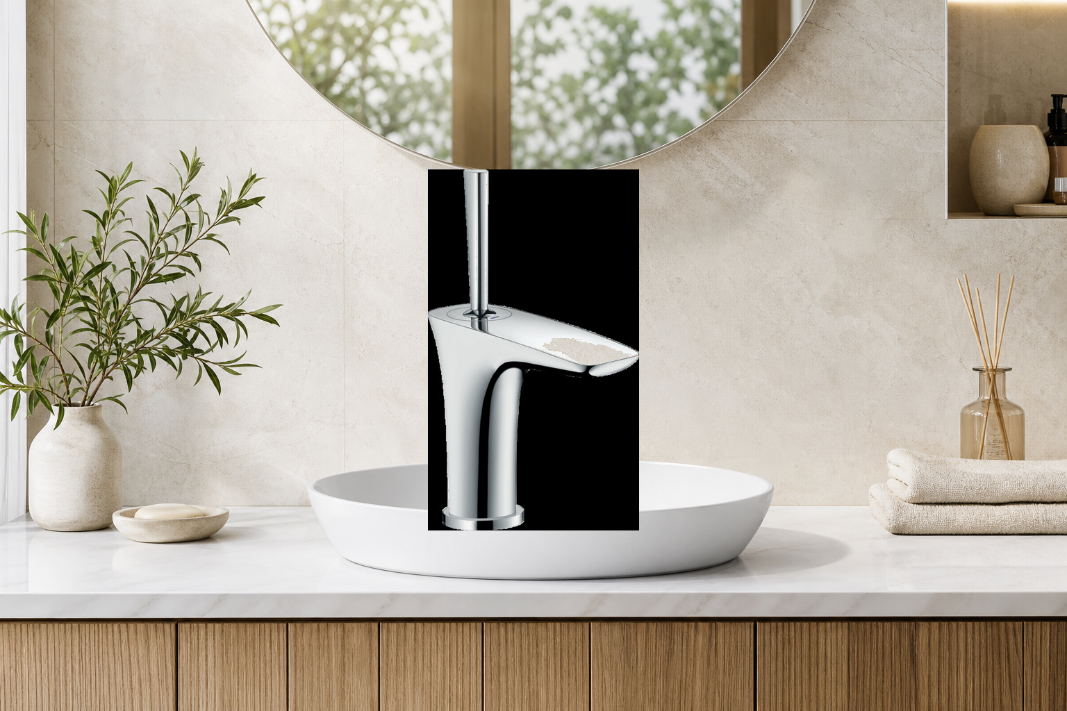 AI-assisted environment illustration; exact product image preserved