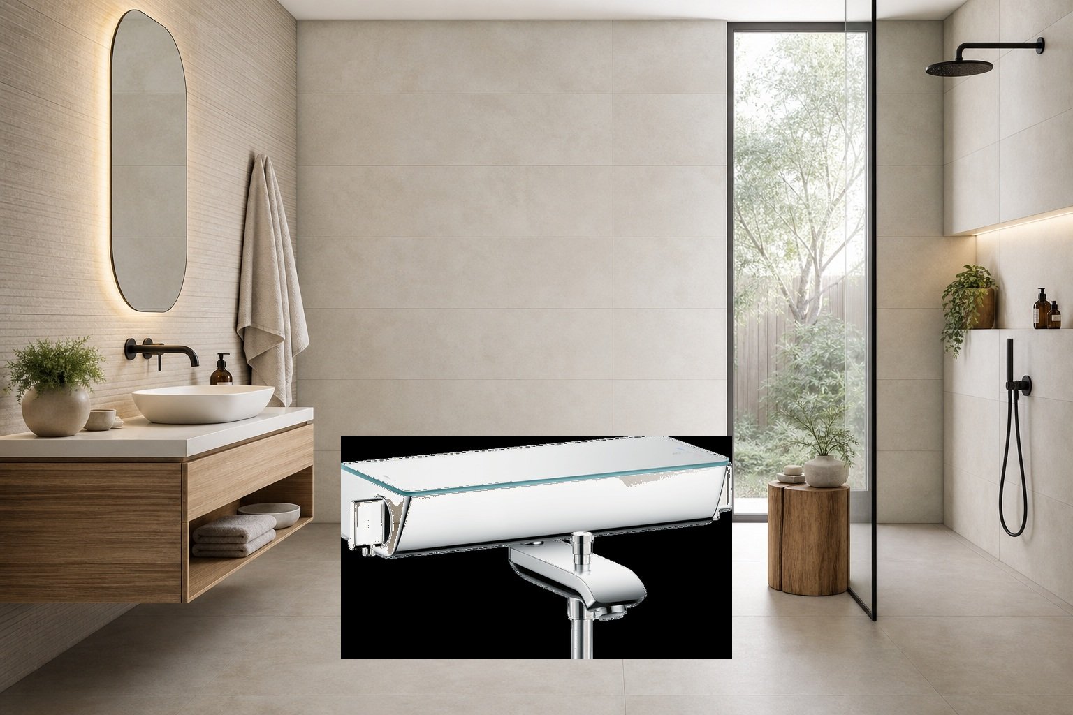 AI-assisted environment illustration; exact product image preserved