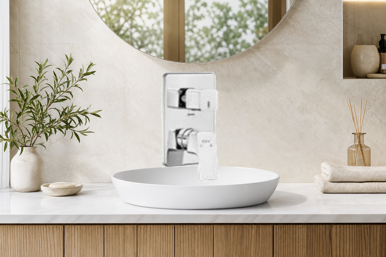 AI-assisted environment illustration; exact product image preserved