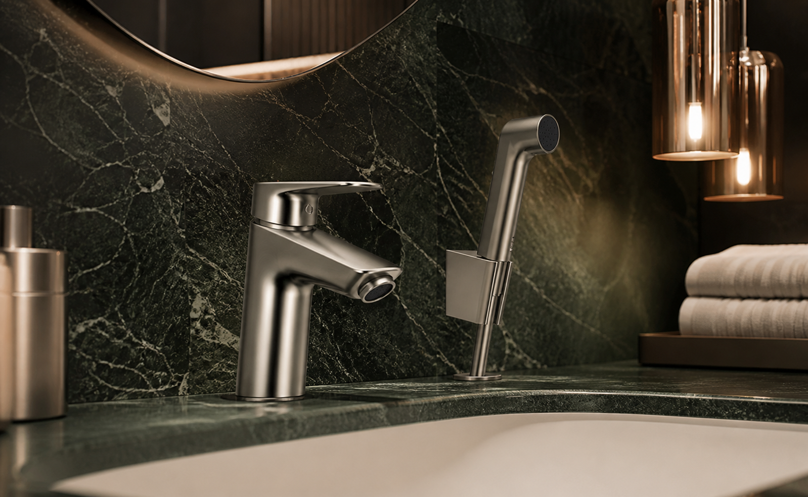 Focus Pillar tap 70 with lever handle for cold water or pre-adjusted water without waste set