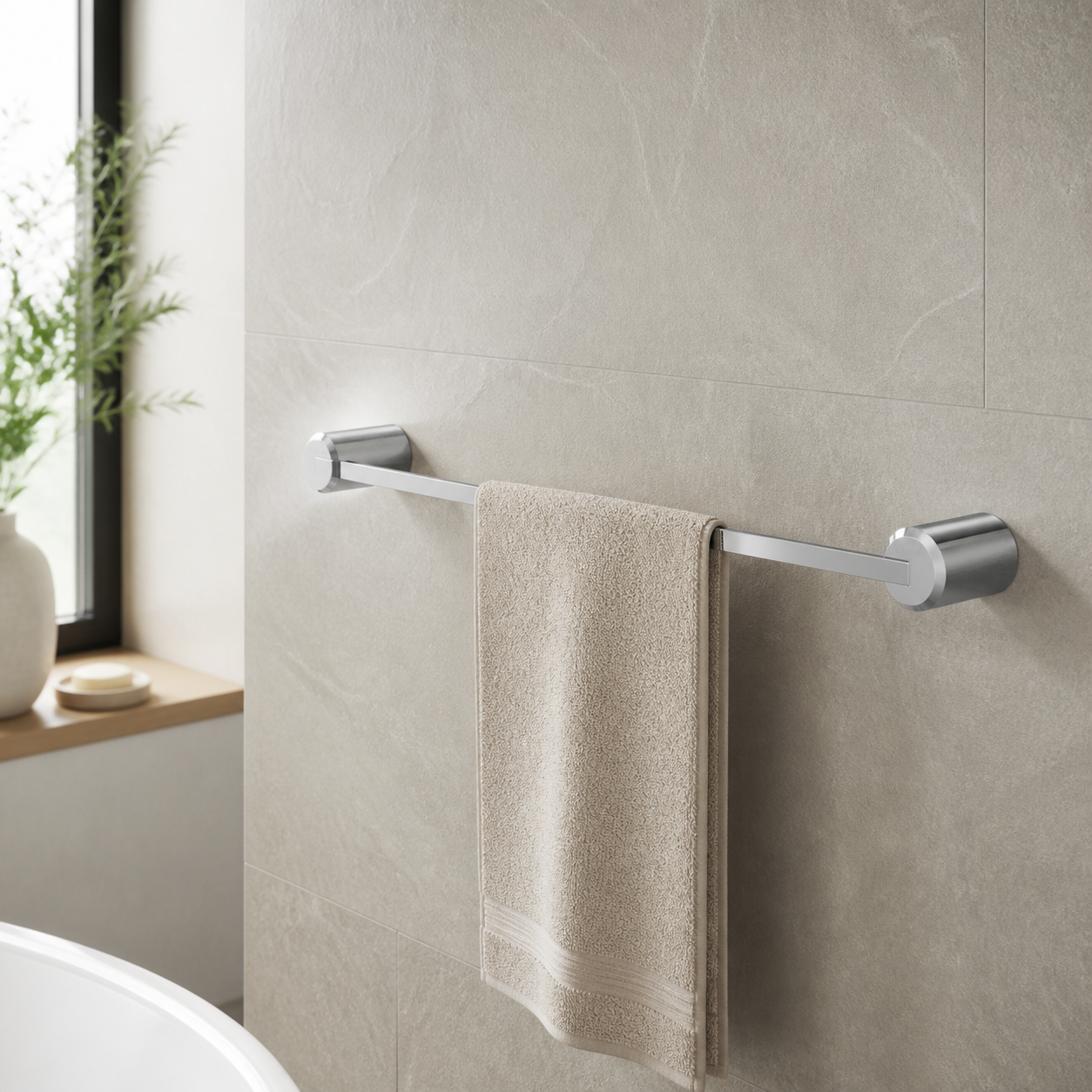 Deante accessory 207 installed bathroom scene