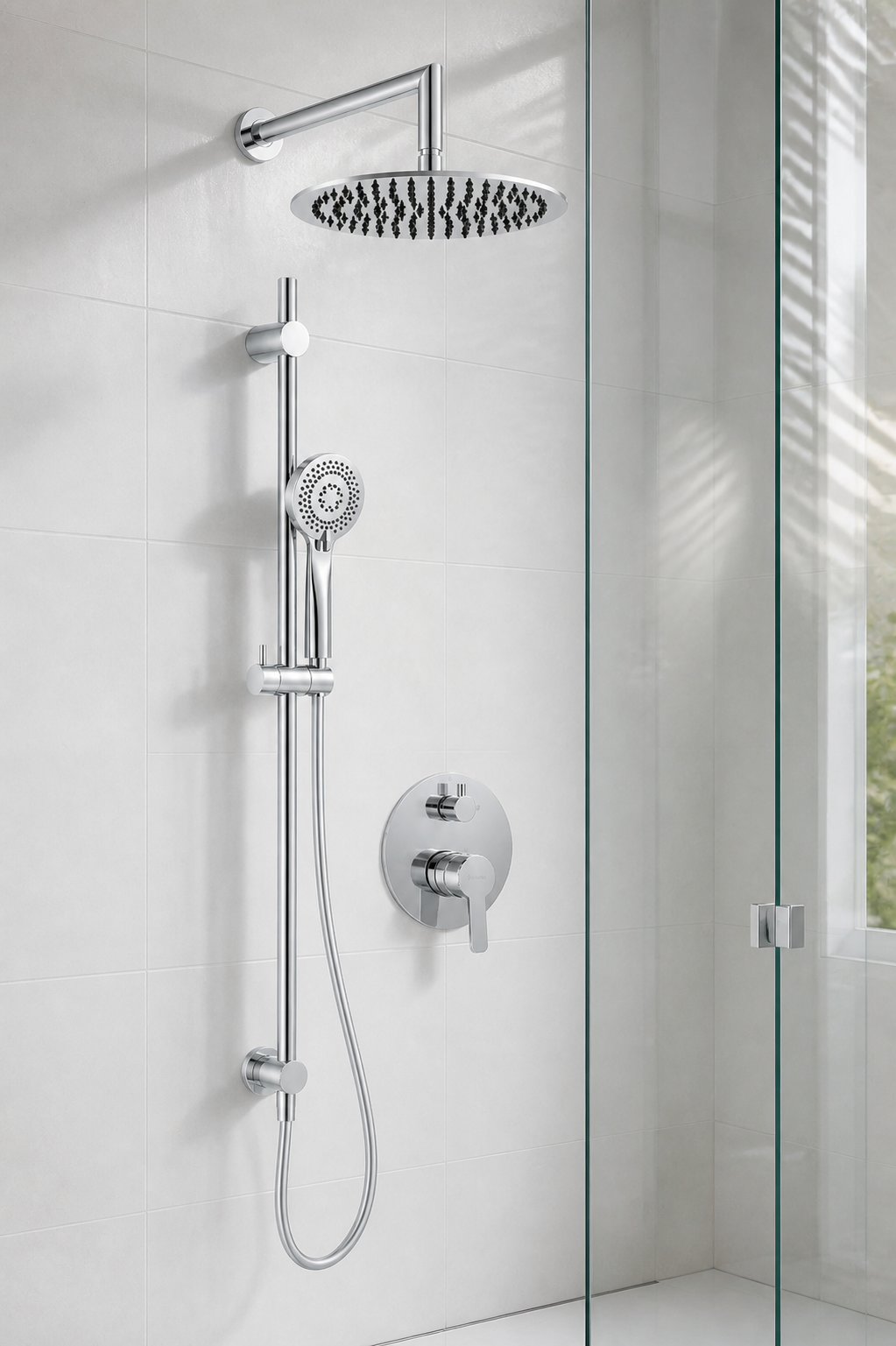Deante Arnika NAC_06QP chrome concealed shower set installed lifestyle