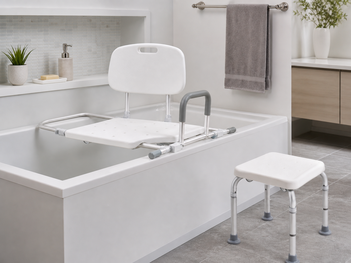RIDDER adjustable bathtub seat, white