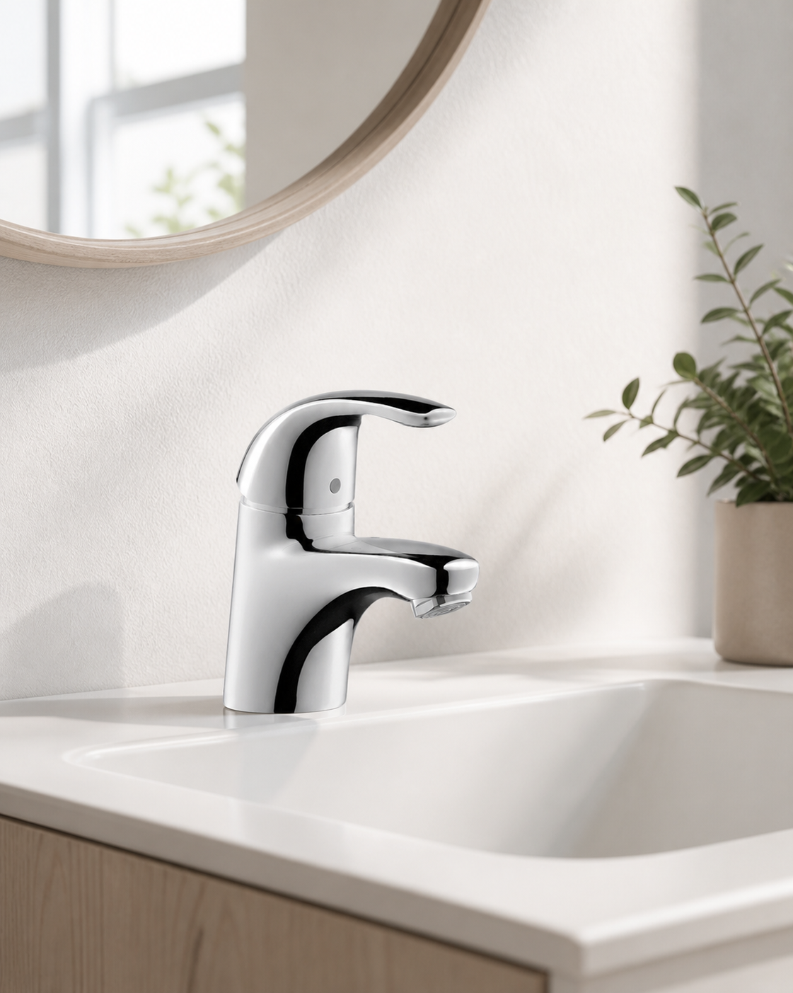 Focus E Single lever basin mixer without waste set