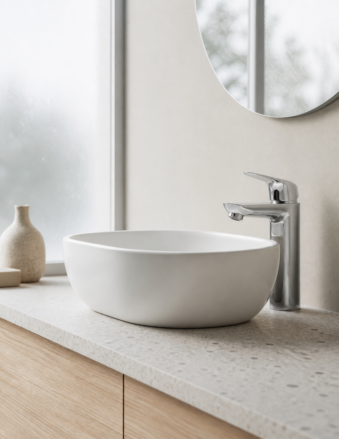 Novus Single lever basin mixer 100 with pop-up waste set