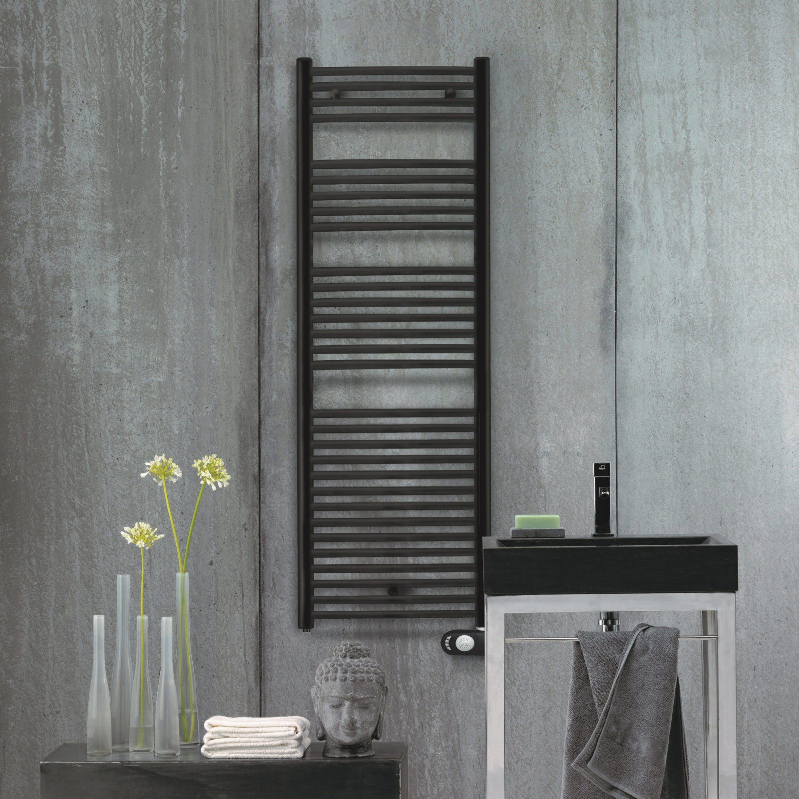 Zehnder Aura PBEBZ-090-50/MQ ЧЕРНЫЙ МАТ ЭЛЕКТР
