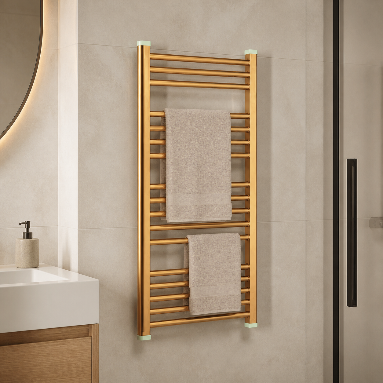 Vessen towel warmer 737 wall-mounted bathroom scene
